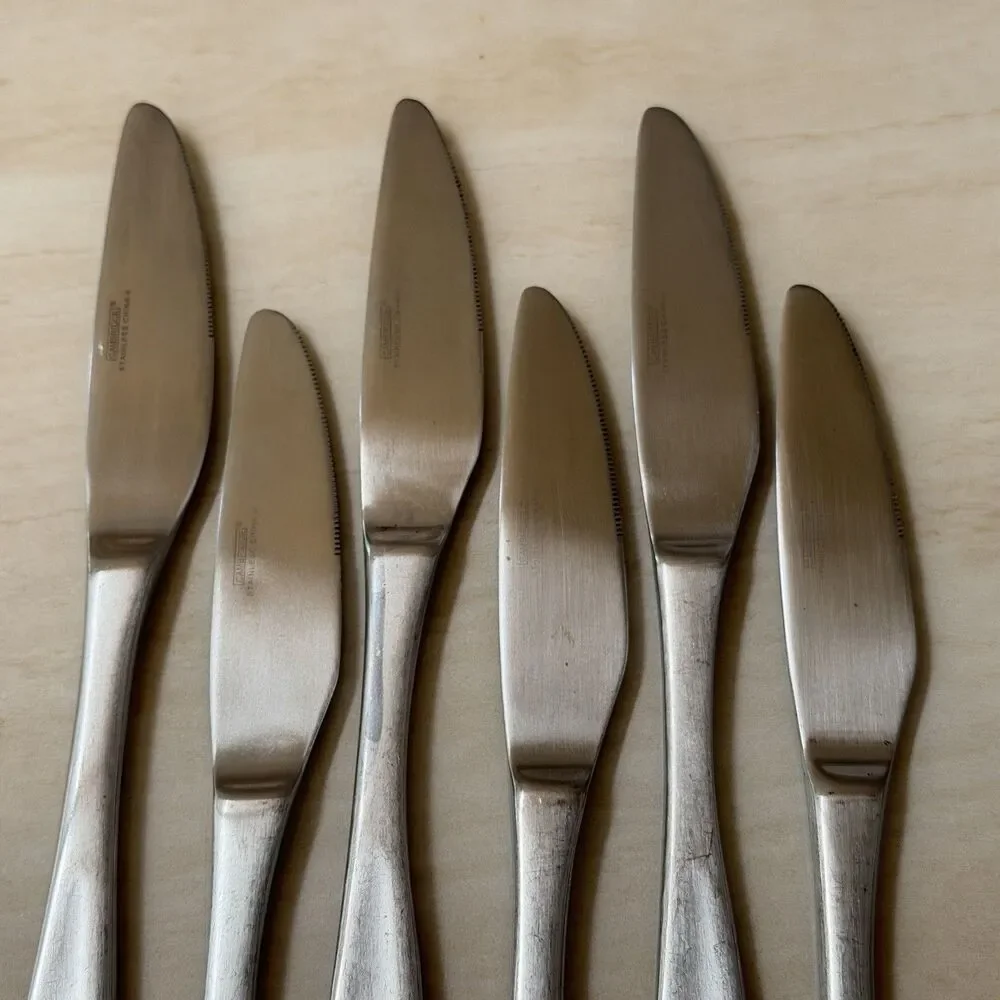 6pc Cambridge Serrated Dinner Knives 9 1/4 in 18/8 CBS121 Stainless Glossy